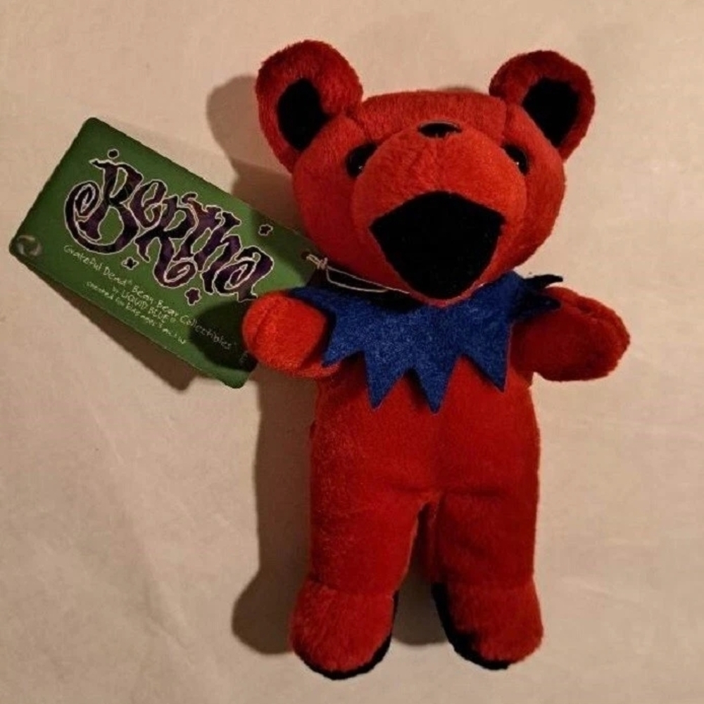 Grateful Dead Red Plush Bear with Blue Accents